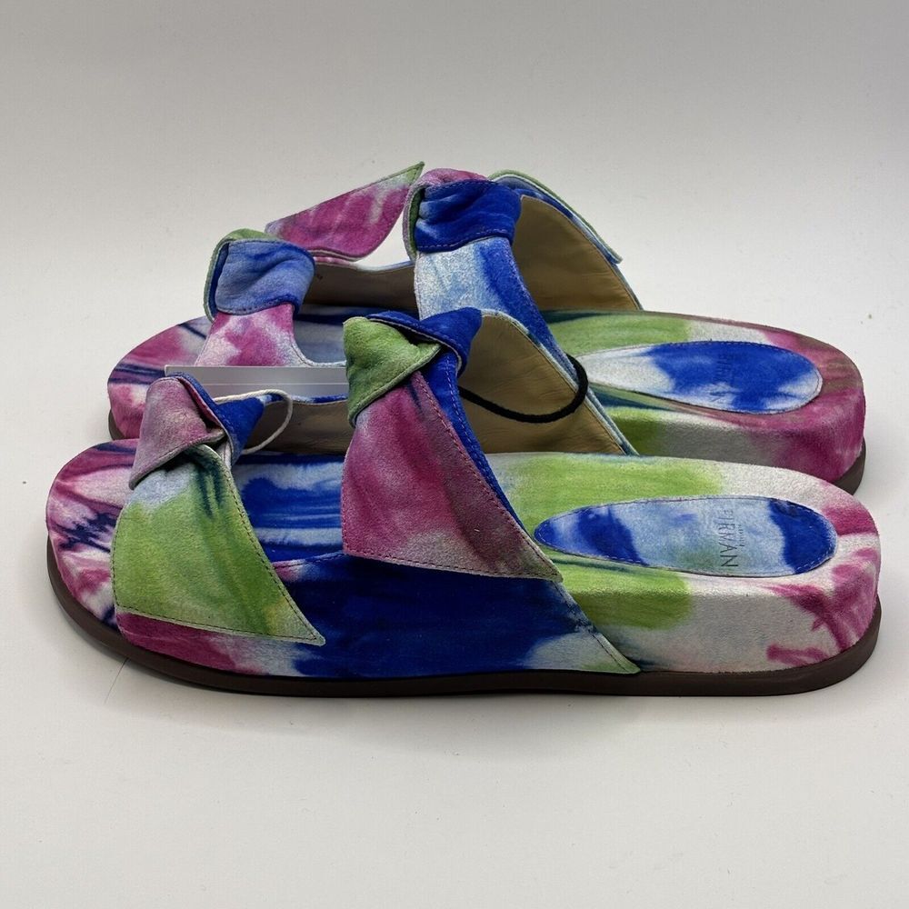 Alexandre Birman Clarita‎ Bow Tie-Dye Leather Slides Size 36 US